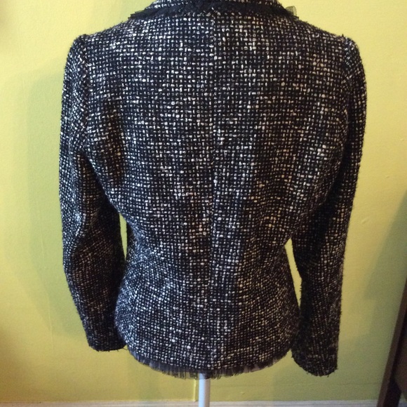 Karen Kane Great Black & Ivory Woven Jacket sz 8 - Picture 7 of 16